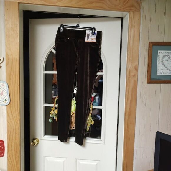 New Seven7 Espresso Colored Velour Pull On Leggings Size Women's M - Picture 1 of 3